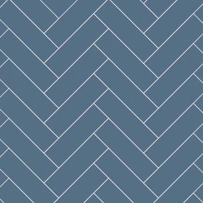 Misty Blue Multipanel Herringbone Tile Panel