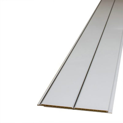 White Gloss Double Chrome Ceiling Panel 2600mm x 250mm
