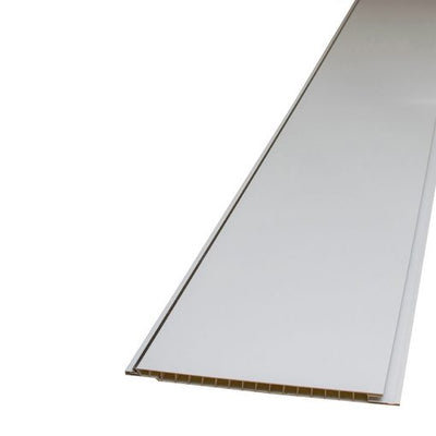 White Gloss Single Chrome Ceiling Panel 2600mm x 250mm