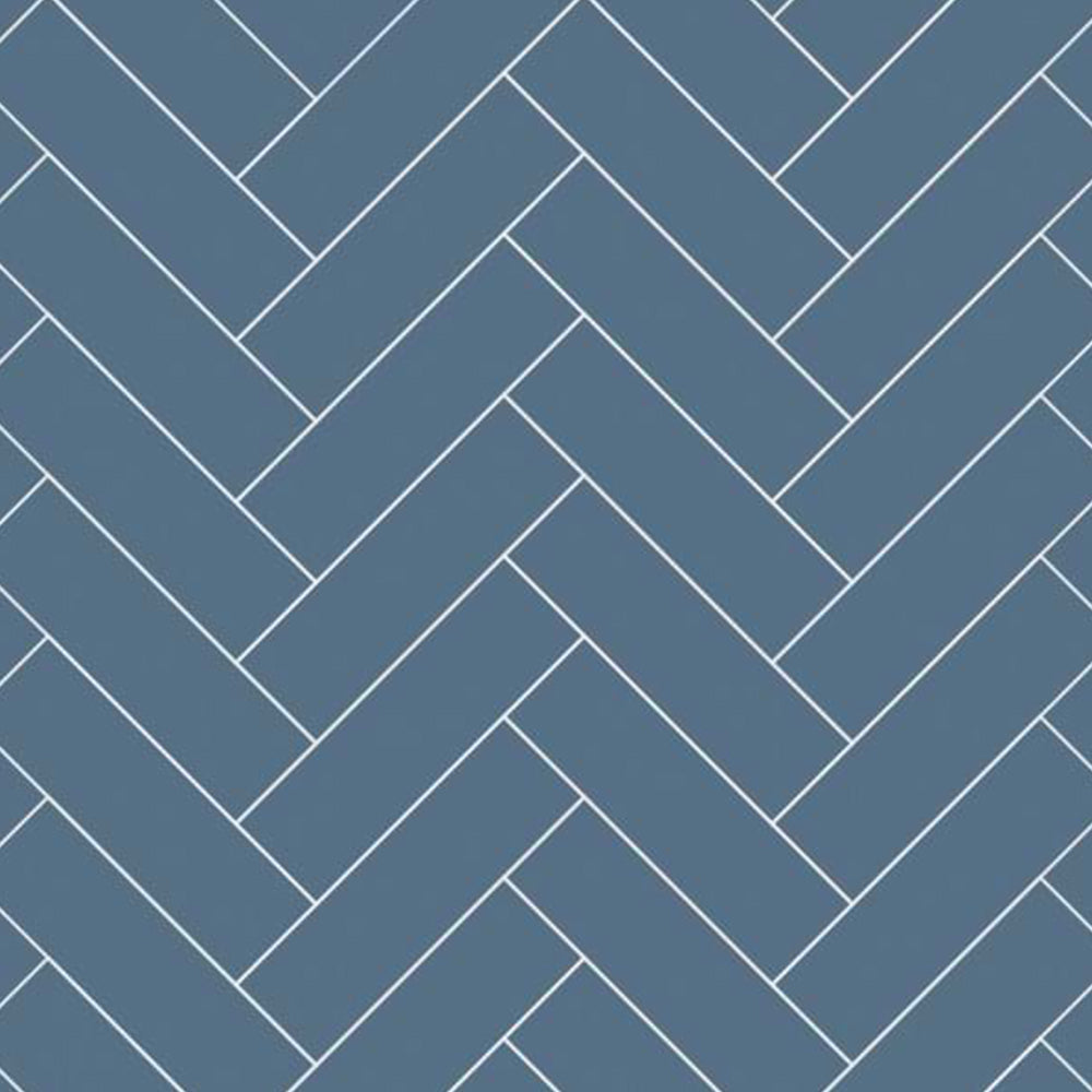 Misty Blue Multipanel Herringbone Tile Panel