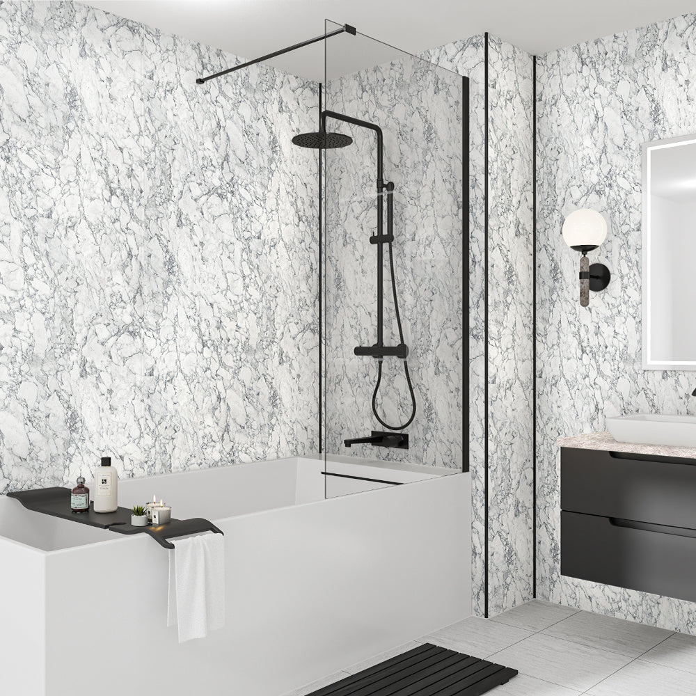 White Marble Mermaid Bathroom & Shower Wall Panel