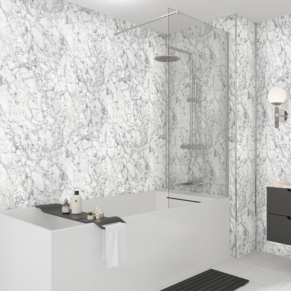 White Marble Mermaid Bathroom & Shower Wall Panel