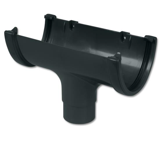 Anthracite Deepflow Gutter Running Outlet ROH1