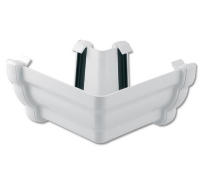 White Ogee External 90 Degree Gutter Angle RAN2