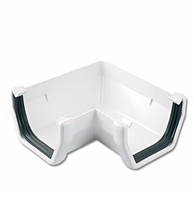 White Square 90 Degree Gutter Angle RAS1