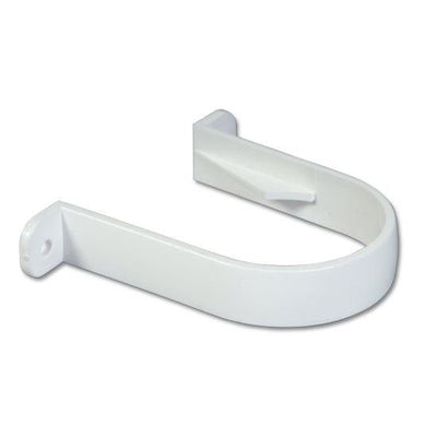 White Round Downpipe Clip 68mm