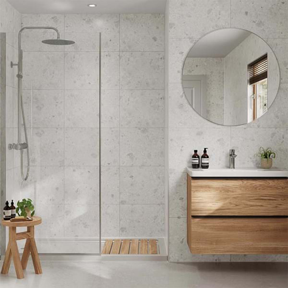 White Terrazzo Multipanel Tile Panel